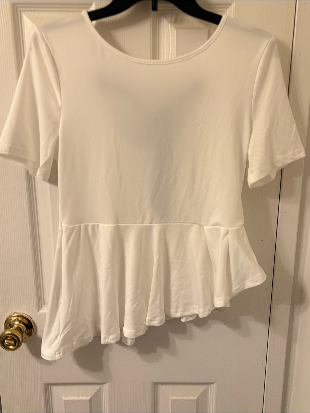 SHEIN White Short-Sleeve Peplum Top